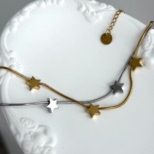 Sku0553 Gold Silver Star Shape Women Casual Fashion Bracelet Stainless steel